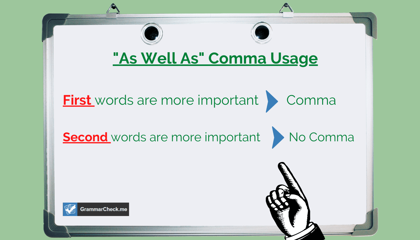 As Well As Comma Usage