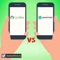 picture comparing grammarly vs quillbot on cell phones