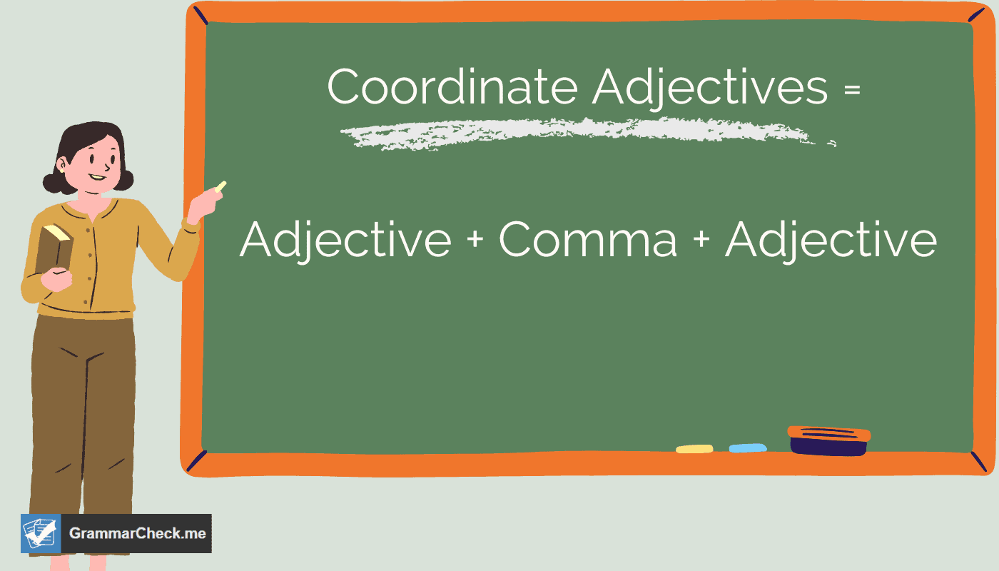 teacher explaining how to create a coordinate adjective