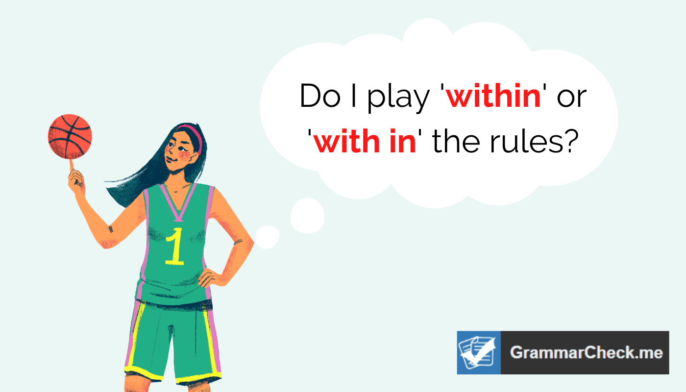 woman thinking if she should say within or with in
