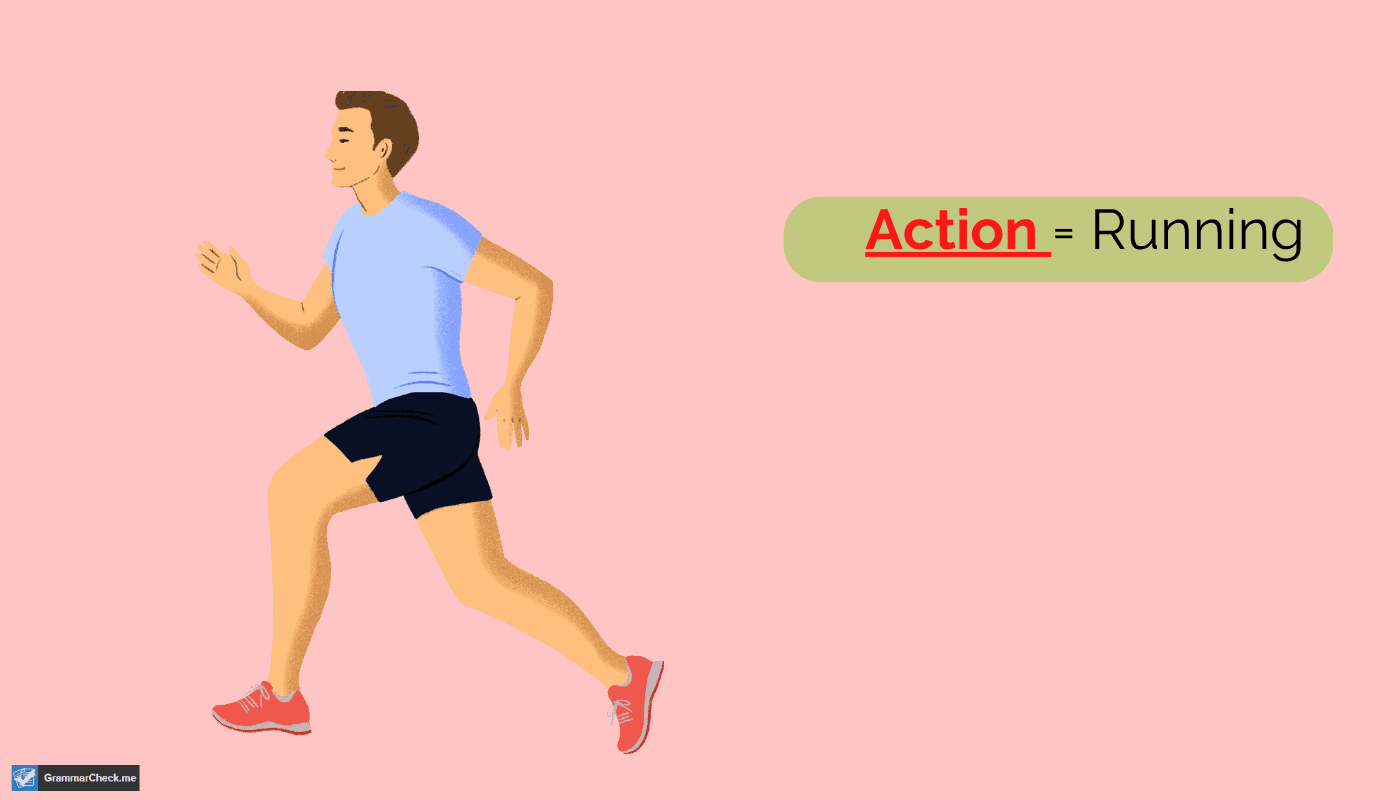 picture of a man runnign with pink background