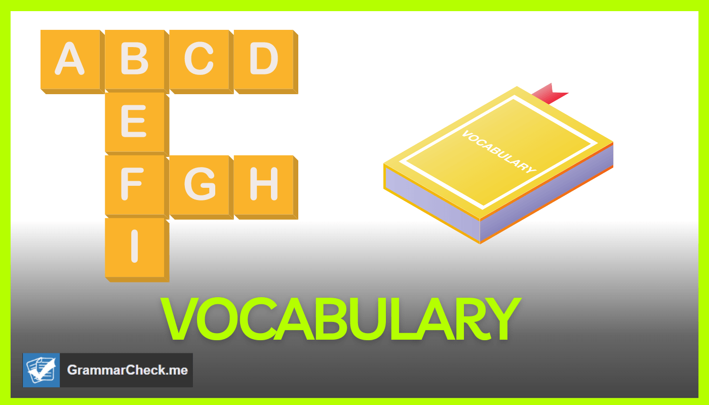 picture explaining vocabulary with a book and crossword puzzle
