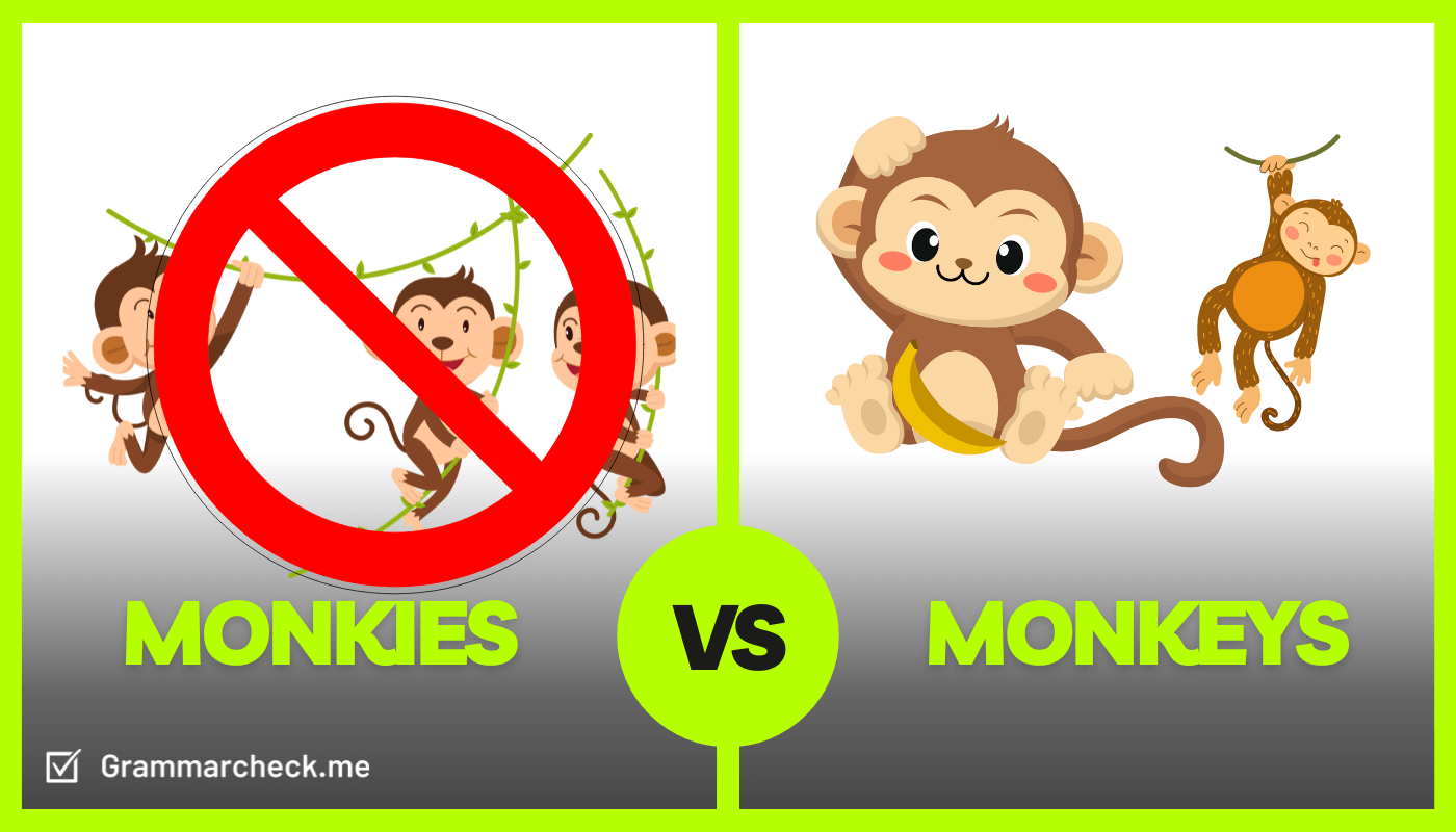 comparing plural forms of monkey