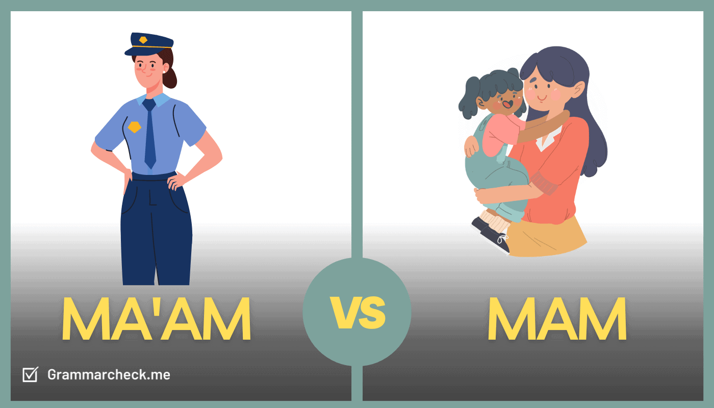 comparison of words Ma'am and Mam