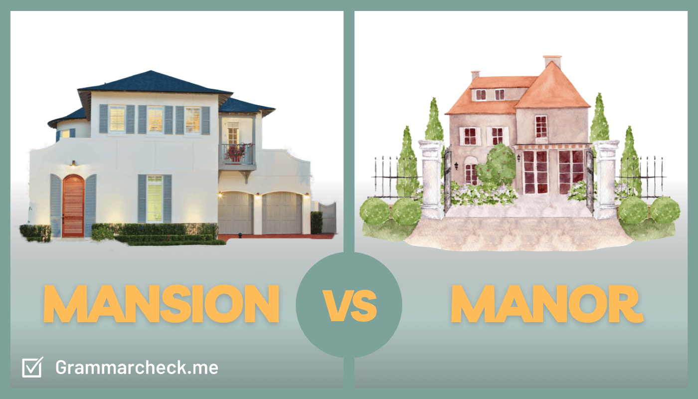 image comparing a mansion and a manor